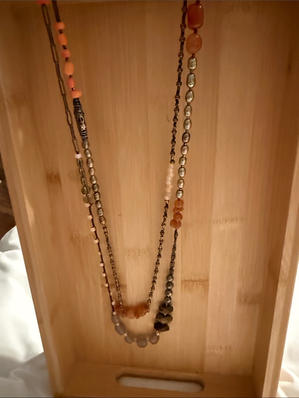 Silpada Orange and Neutral Multi-Strand Beaded Necklace